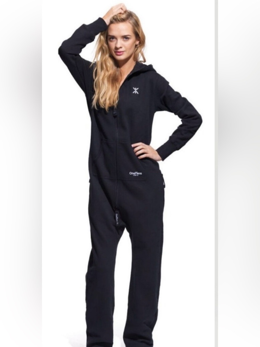 Onepiece Norwegian Original Unisex Black Hooded Full Zip Jumpsuit Size S